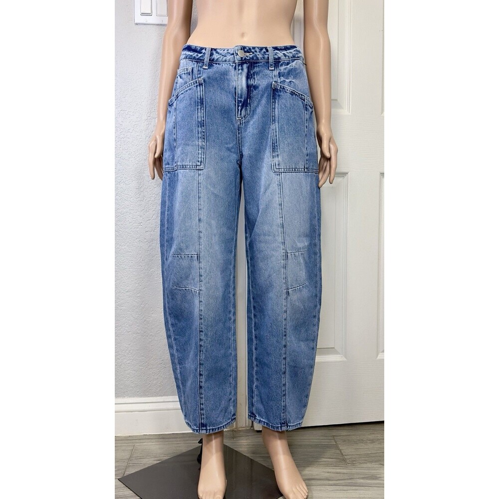L’AGENCE Cody Rodeo Jeans Women’s 26 High Rise Barrel Leg Utility Pockets New